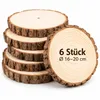 6 Stück Holzscheiben zum Basteln, Baumscheiben 18-20cm Produktbild-Vorschau 9