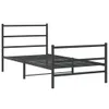 Bettgestell mit Kopf- und Fußteil Metall Schwarz 100x190 cm Produktbild-Vorschau 1