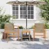 Gartenstühle 2 Stk. Beige Poly Rattan und Massivholz Produktbild-Vorschau 3