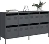 Sideboard Anthrazit 135x39x73,5 cm Kaltgewalzter Stahl Produktbild-Vorschau 2