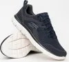 A pair of navy blue Skechers sneakers is displayed against a white background. Produktbild-Vorschau