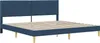 vidaXL Bettrahmen mit Kopfteil Blau 180 x 200 cm Stoff Produktbild-Vorschau 3
