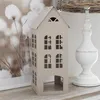 Laterne COZY HOME beige Haus aus Metall H45cm Dekohaus Produktbild-Vorschau 3
