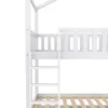 A close-up view of a white bunk bed, showing the ladder and the railing of the upper bunk. Náhľad obrázku produktu