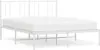 vidaXL Struttura letto con testiera in metallo bianco Anteprima dell’immagine prodotto 1