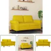 The Living Store 2-Sitzer-Sofa Gelb 120 cm Samt Produktbild-Vorschau 1