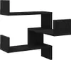 A black wooden shelf unit with a zig-zag design against a white background. Náhled obrázku produktu