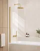 Badplaats Duschwand für Badewanne Torino 60 x 140 cm Gold - Produktbild-Vorschau 1