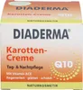 The image shows the front of a Diaderma Karotten Creme Q10 product box. Produktbild-Vorschau
