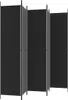 A black folding screen divider is shown against a white background. Produktbild-Vorschau