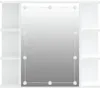 A white mirrored cabinet with LED lights and shelves on the sides. Voir les images du produit