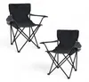 Camping Klappstuhl mit Getränkehalter 2er Set - schwarz - Produktbild-Vorschau 1
