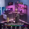 ZELURXX L-förmiger Gaming-Schreibtisch mit LED-Beleuchtung, Produktbild-Vorschau 2