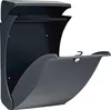 A dark gray plastic mailbox with its door open, mounted on a white background. Voir les images du produit