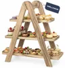 WELLHAUS 3-stufige Etagere Holz Servierplatte Snackständer Produktbild-Vorschau 1