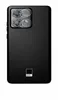 A black smartphone with camera lens protectors on the back. Produktbild-Vorschau