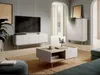 A modern living room with a TV, media console, coffee table, and cabinet. Anteprima dell’immagine prodotto