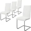 ML-Design sada 4 jídelních židlí s opěradlem, bílá, z Náhled obrázku produktu 1