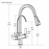 A technical drawing of a kitchen faucet with dimensions indicated. Náhled obrázku produktu