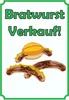 Bratwurst Verkaufsschild Schild Hochkant A6 (105x148mm) Produktbild-Vorschau 1