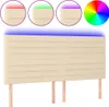 vidaXL LED Kopfteil Creme 180x5x118/128 cm Stoff Produktbild-Vorschau 1