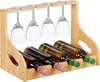 Relaxdays Weinregal mit Glashalter, 4 Flaschen & Gläser, Produktbild-Vorschau 1