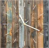 Wanduhr aus Glas mit Motiv Holzwandpaneele- 30 x 30 cm - Produktbild-Vorschau 1