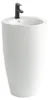 Lavabo freestanding rotondo in Vetroceramica bianco lucido Anteprima dell’immagine prodotto 3