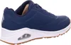 A side view of a blue Skechers sneaker with a white sole and brown outsole. Anteprima dell’immagine prodotto
