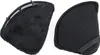 Two black ear warmers for a helmet, shown from different angles. Produktbild-Vorschau