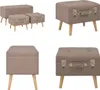 vidaXL Hocker mit Stauraum 3 Stk. Braun Stoff - Hocker - Produktbild-Vorschau 1