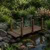 Relaxdays Ponte da giardino, montanti con catene, legno di Anteprima dell’immagine prodotto 2