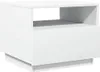 A white modern side table with a drawer and an open shelf. Náhled obrázku produktu
