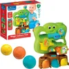 The image shows the packaging of a Clementoni Magic Colours Tree toy, along with the toy itself and three colored balls. Produktbild-Vorschau