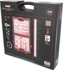 The image shows the packaging of a tool set, with the tools visible inside the open case. Podgląd zdjęcia produktu