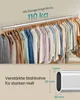 A clothing rack filled with clothes, with a close-up diagram of a metal tube. Produktbild-Vorschau