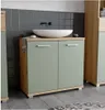 Mobile sottolavabo, 2 ante, finitura rovere e verde salvia, Anteprima dell’immagine prodotto 2