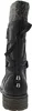 A rear view of a black boot with a gray knit cuff. Produktbild-Vorschau