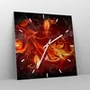 Wanduhr - Quadrat - Glasuhr - Blätter Feuer Muster - Produktbild-Vorschau 4