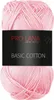 A ball of pink yarn with a black label. Produktbild-Vorschau
