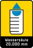 A graphic illustrating water resistance with text. Produktbild-Vorschau