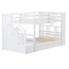 A white bunk bed with stairs and storage drawers. Anteprima dell’immagine prodotto