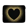 MuchoWow® Laptop Hülle 15 Zoll Goldenes Herz auf schwarzem Produktbild-Vorschau 1