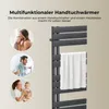 A bathroom towel warmer with multiple circular images showing people using towels. Náhled obrázku produktu