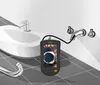 A plumbing inspection camera is shown in a bathroom setting, connected to a probe that is inserted into a drain pipe. Náhled obrázku produktu