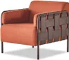 Moderner Sofas 2-Sitzer Sessel Orange Sofa-Set Ledersofas Produktbild-Vorschau 1