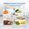 Collage of images showcasing different food preparation tasks a kitchen appliance can perform. Produktbild-Vorschau