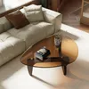 Vrygle Table Basse Ronde en Verre avec Pieds en Bois – Voir les images du produit 6