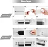 Collage of images showing two different methods of installing a roller blind. Produktbild-Vorschau