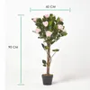 HOMESCAPES Umělá rostlina růžový růžový strom 90 cm vysoký Náhled obrázku produktu 4